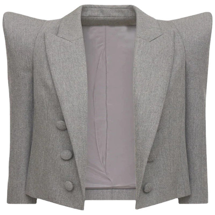 Damen Dreiteiliges Tailoring-Set mit betontem Schulterblazer, Top und Bermuda-Shorts Shop Nory