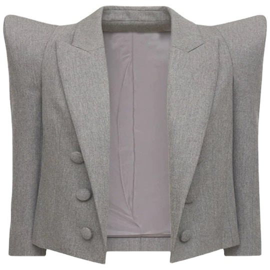 Damen Dreiteiliges Tailoring-Set mit betontem Schulterblazer, Top und Bermuda-Shorts Shop Nory