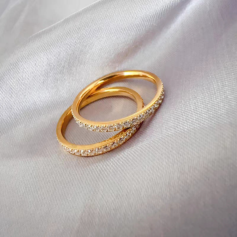 Damen Diamant-besetzter Ewigkeit Band Ring Shop Nory