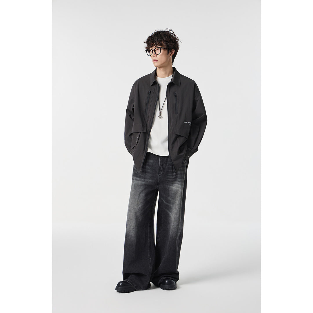 Unisex Technisches Overshirt-Jacke im Boxy-Cut mit Frontreißverschluss und Multifunktions-Taschen Shop Nory