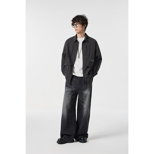 Unisex Technisches Overshirt-Jacke im Boxy-Cut mit Frontreißverschluss und Multifunktions-Taschen Shop Nory