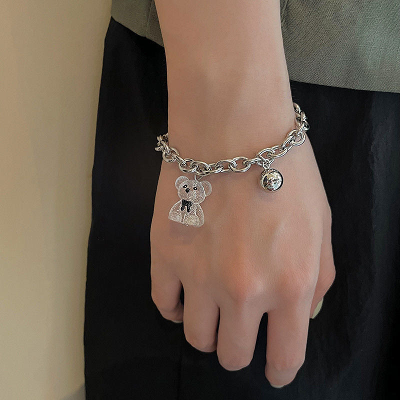 Damenarmband mit charmantem Bärenanhänger aus hochwertigem Edelstahl Shop Nory