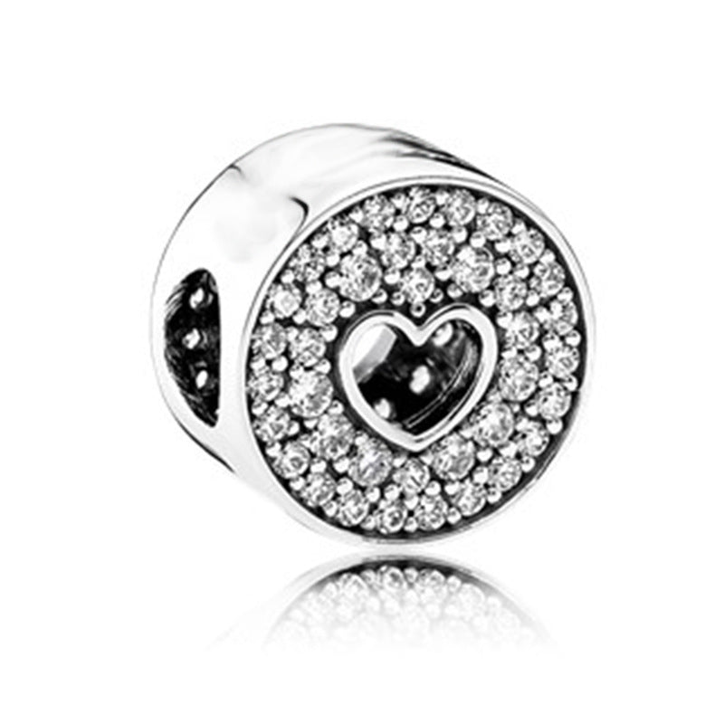 Facettierter Kristall-Charme Perlenanhänger Für Charm-Armband mit Zirkonia-Einfassung