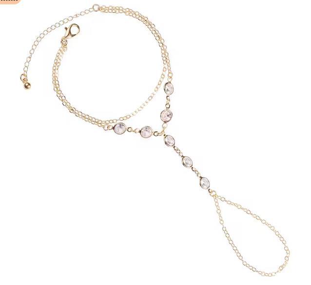 Damen Fußkettchen mit zarten Kristallakzenten Shop Nory