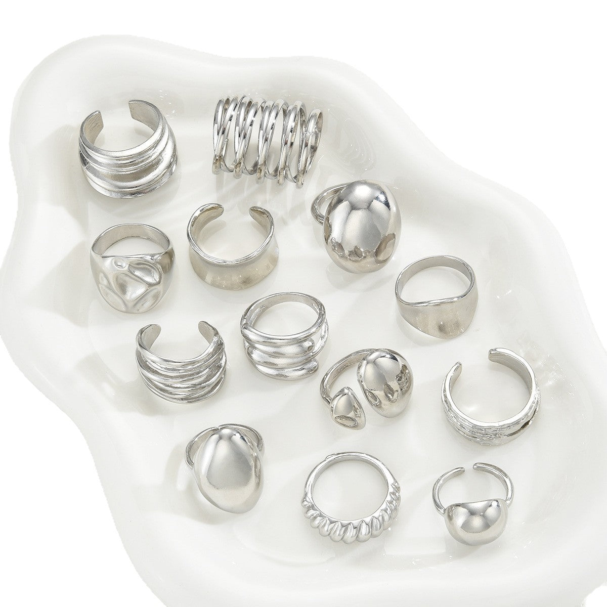 Damen Ring-Set mit künstlerischem, skulpturalem Design Shop Nory