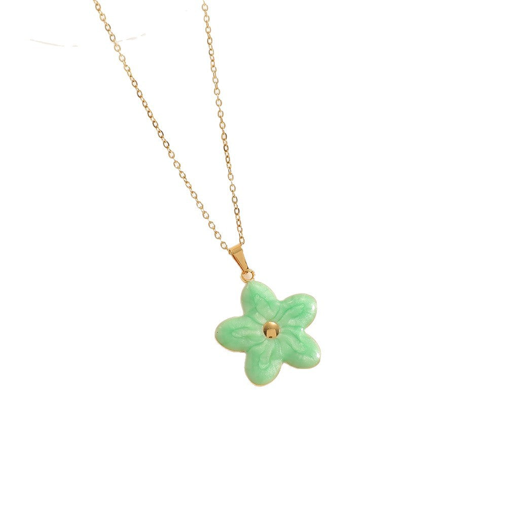 Damen Halskette mit kunstvollem Blumenanhänger Shop Nory
