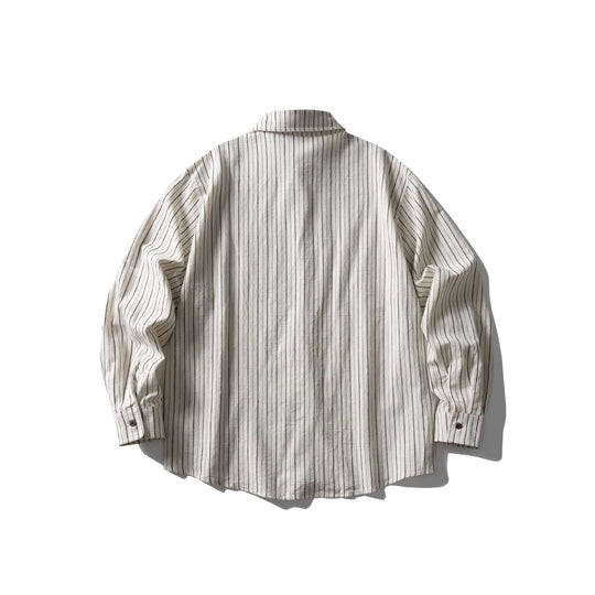 Unisex Oversize Longline-Hemd mit Nadelstreifen und Brusttasche Shop Nory