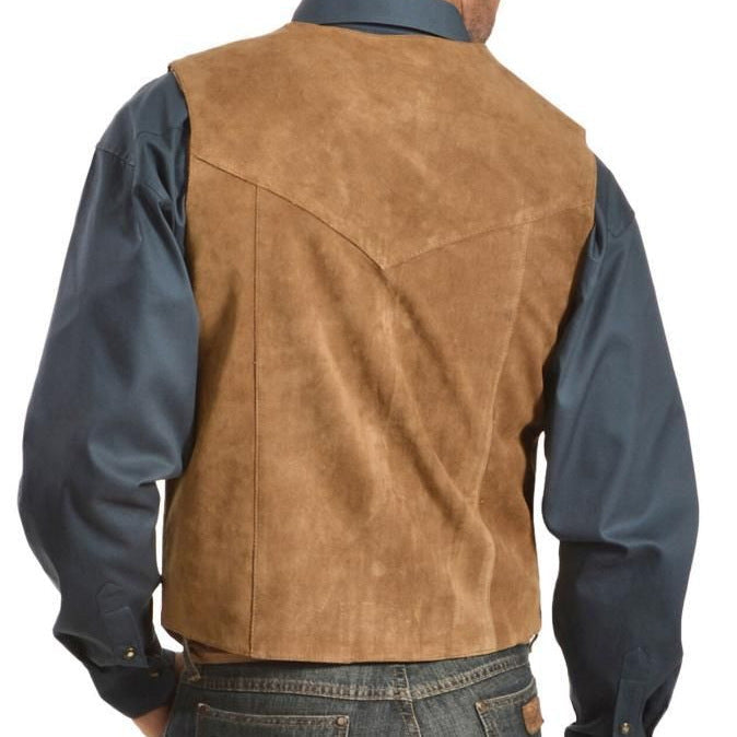 Herren Wildlederweste im rustikalen Look mit praktischen Taschen