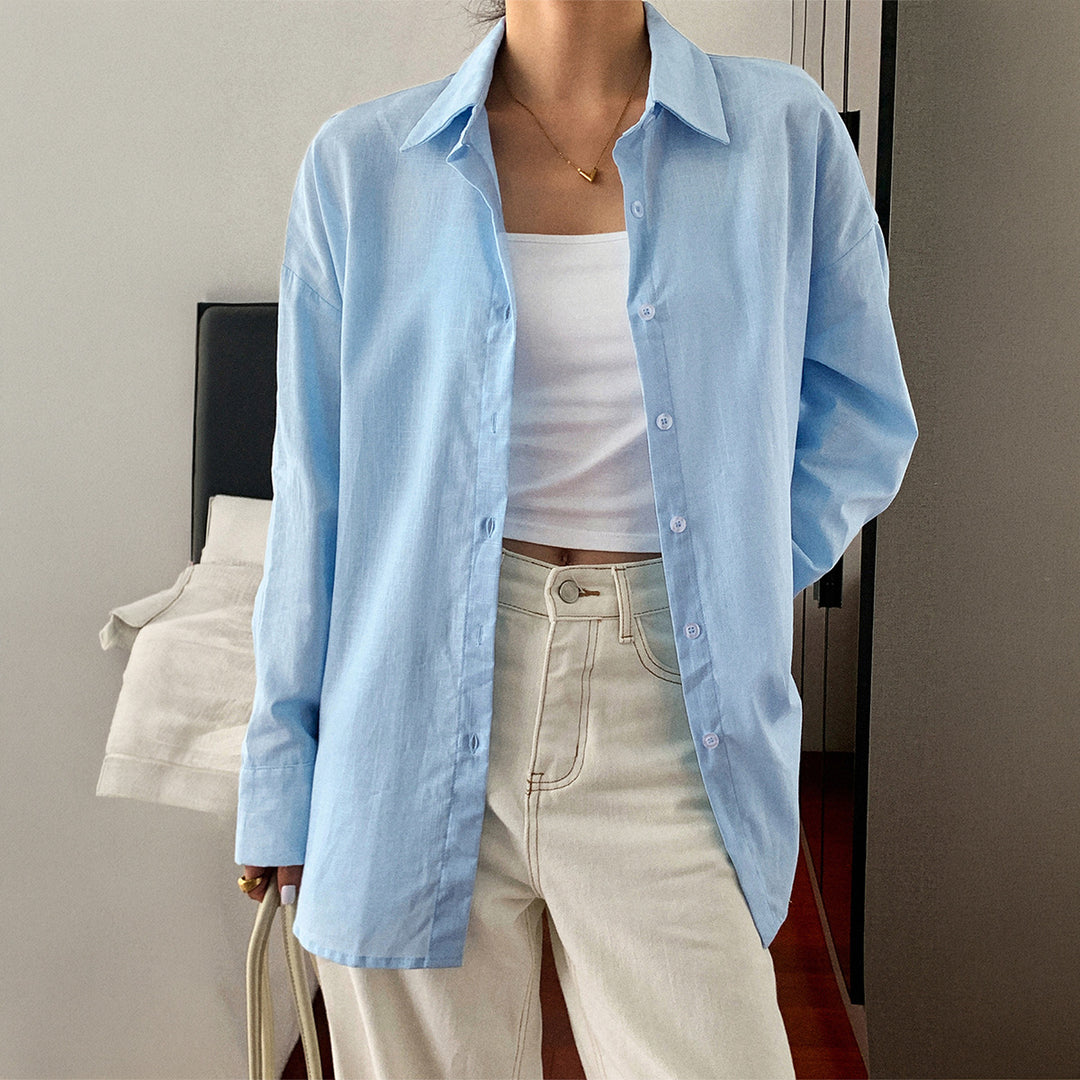 Damen nan zweiteiliges Sommer-Set aus leichtem Oversize-Hemd und ärmellosem Mini-Kleid Shop Nory