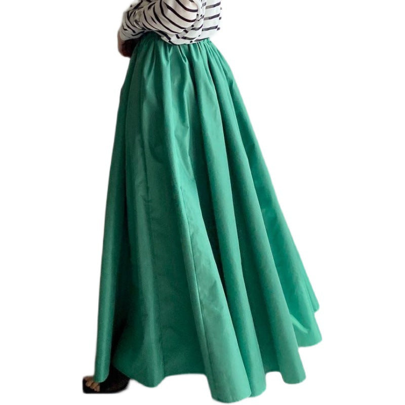 Damen Eleganter Teller‑Maxirock mit hohem Bund, versteckten Eingrifftaschen und verstärktem Saum Shop Nory