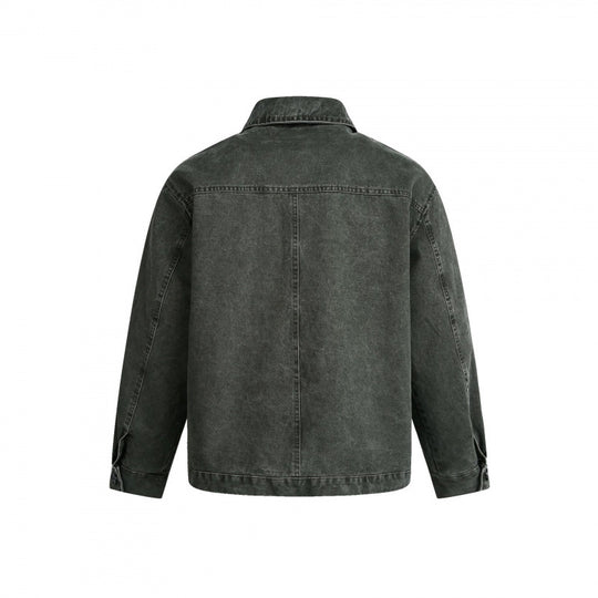 Herren Oversized Canvas-Jacke mit Hemdkragen, Raglannähten und durchgehendem Reißverschluss Shop Nory