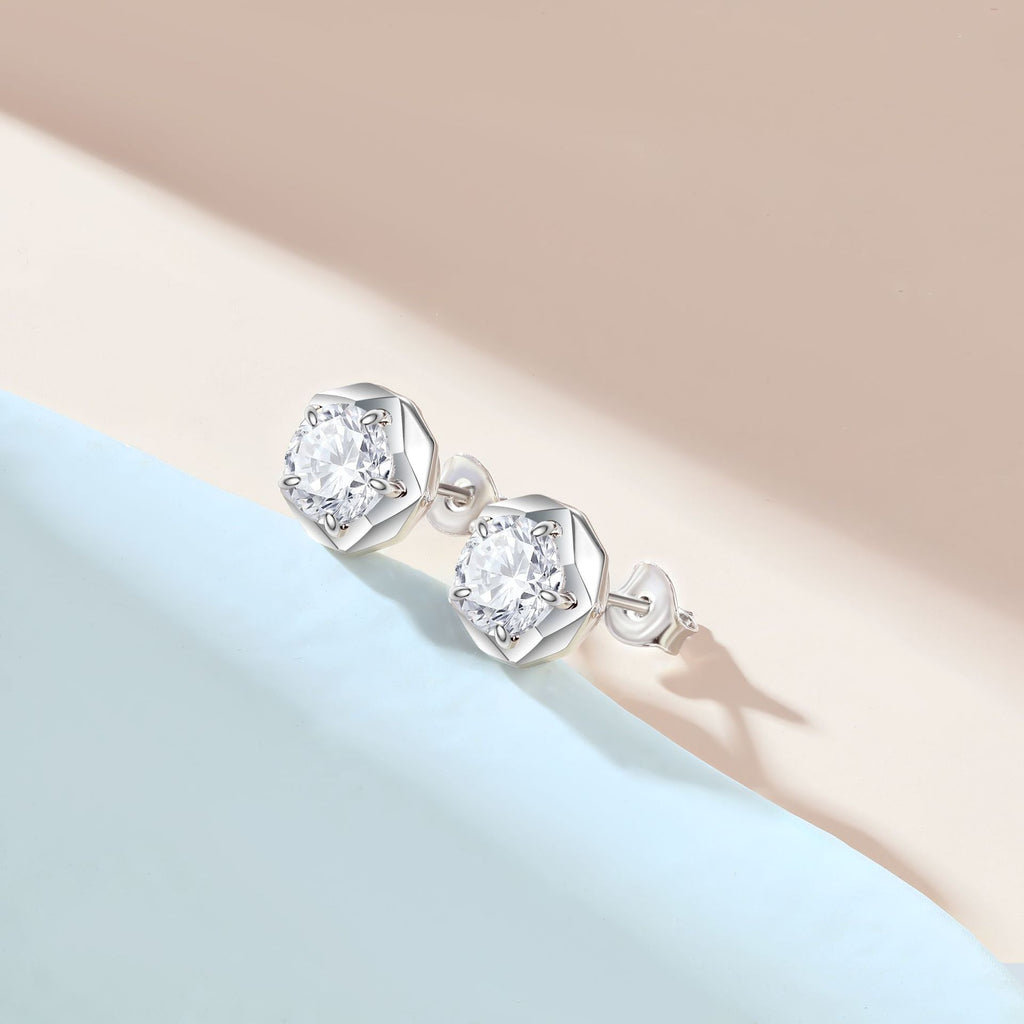Damen Ohrringe mit gefassten Zirkonia Kristallen Shop Nory