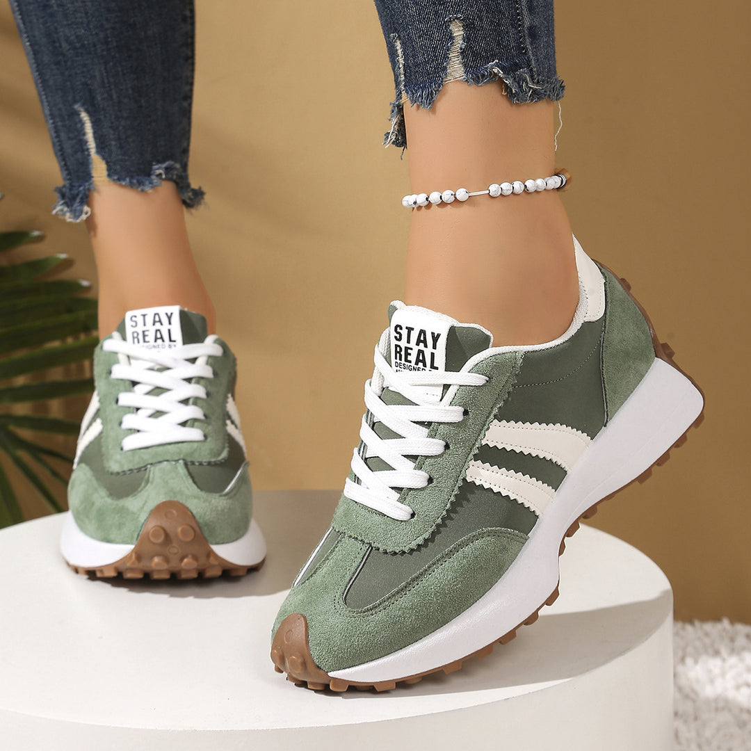 Damen Retro-Plateau-Sneaker mit Velours- und Mesh-Mix Shop Nory