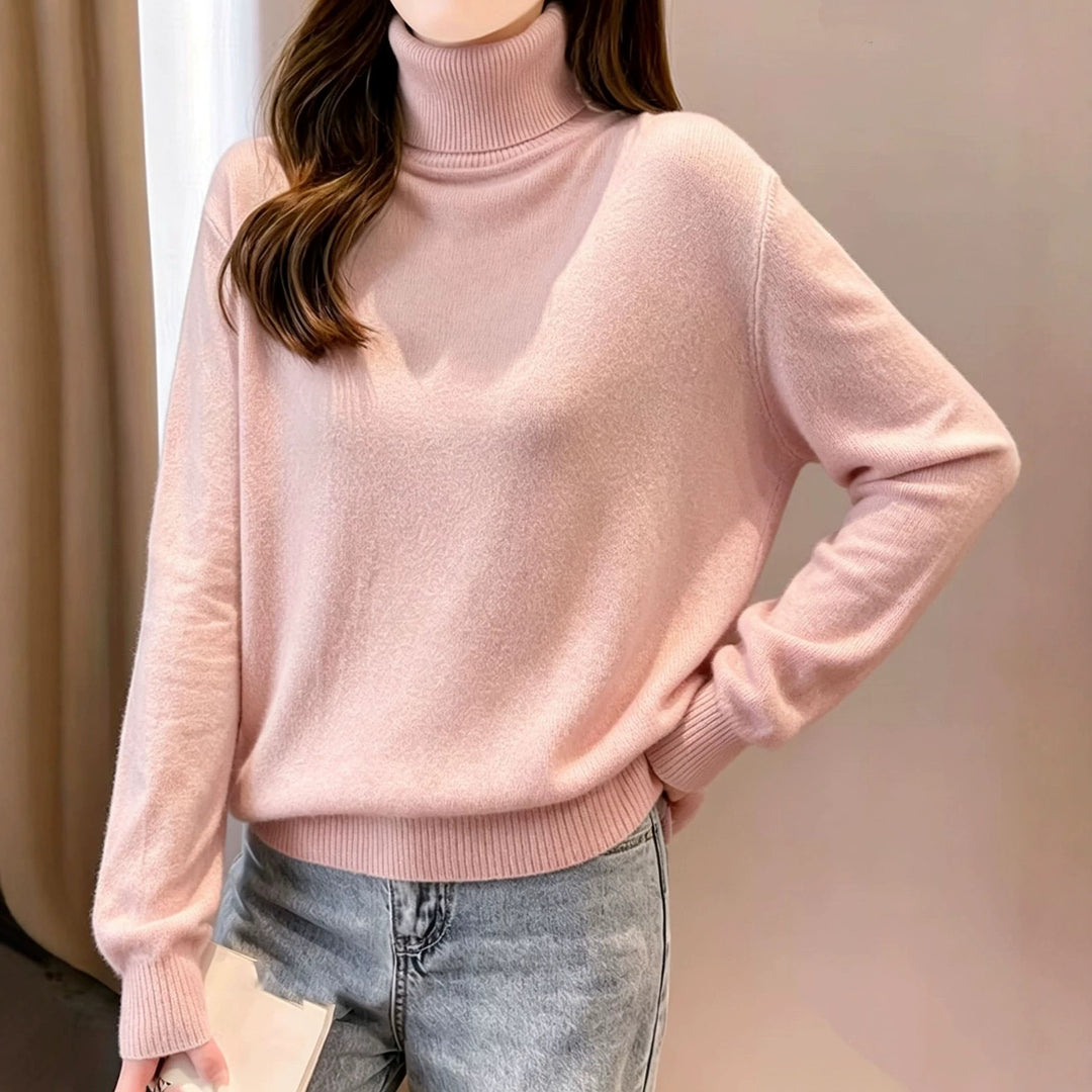 Damen Rollkragenpullover mit überschnittener Passform und gerippten Bündchen Shop Nory