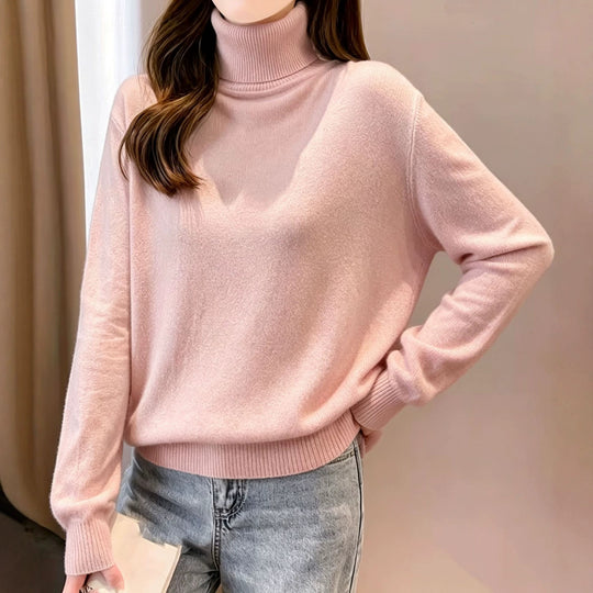 Damen Rollkragenpullover mit überschnittener Passform und gerippten Bündchen Shop Nory