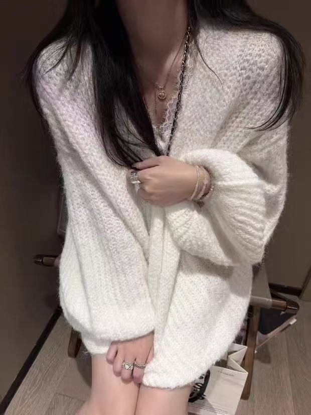 Damen Komfortabler Strick-Cardigan mit weitem Schnitt Shop Nory