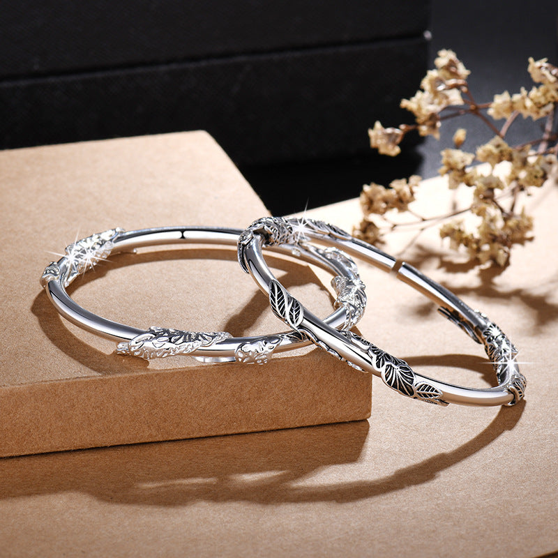 Damen Armreif mit kunstvoller Blumendekoration Shop Nory