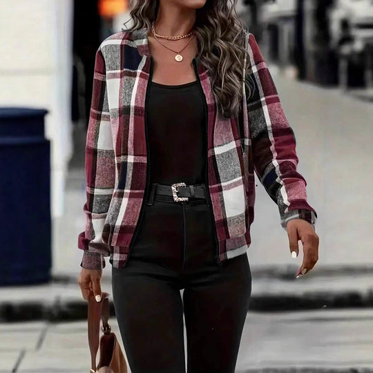 Damen GShop Norylümte Bomberjacke mit Totenkopf-Print und Reißverschluss Shop Nory