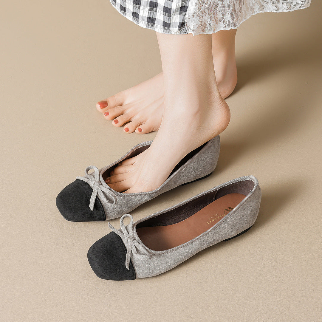 Damen elegante Ballerinas mit modischem Schleifenakzent und hochwertigem Obermaterial