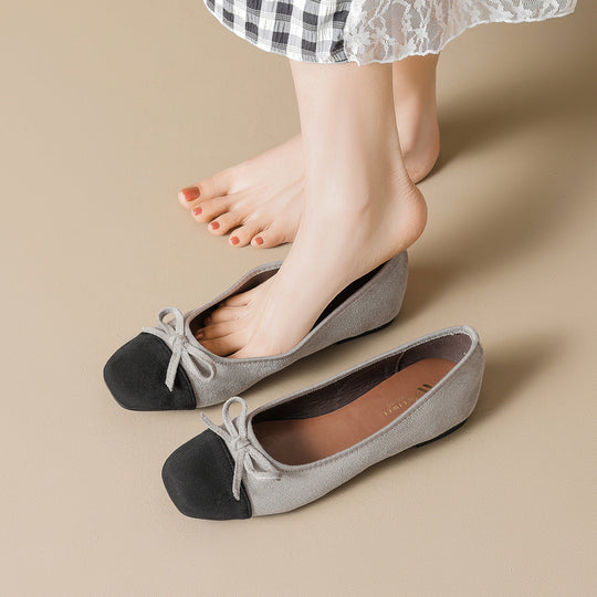 Damen elegante Ballerinas mit modischem Schleifenakzent und hochwertigem Obermaterial