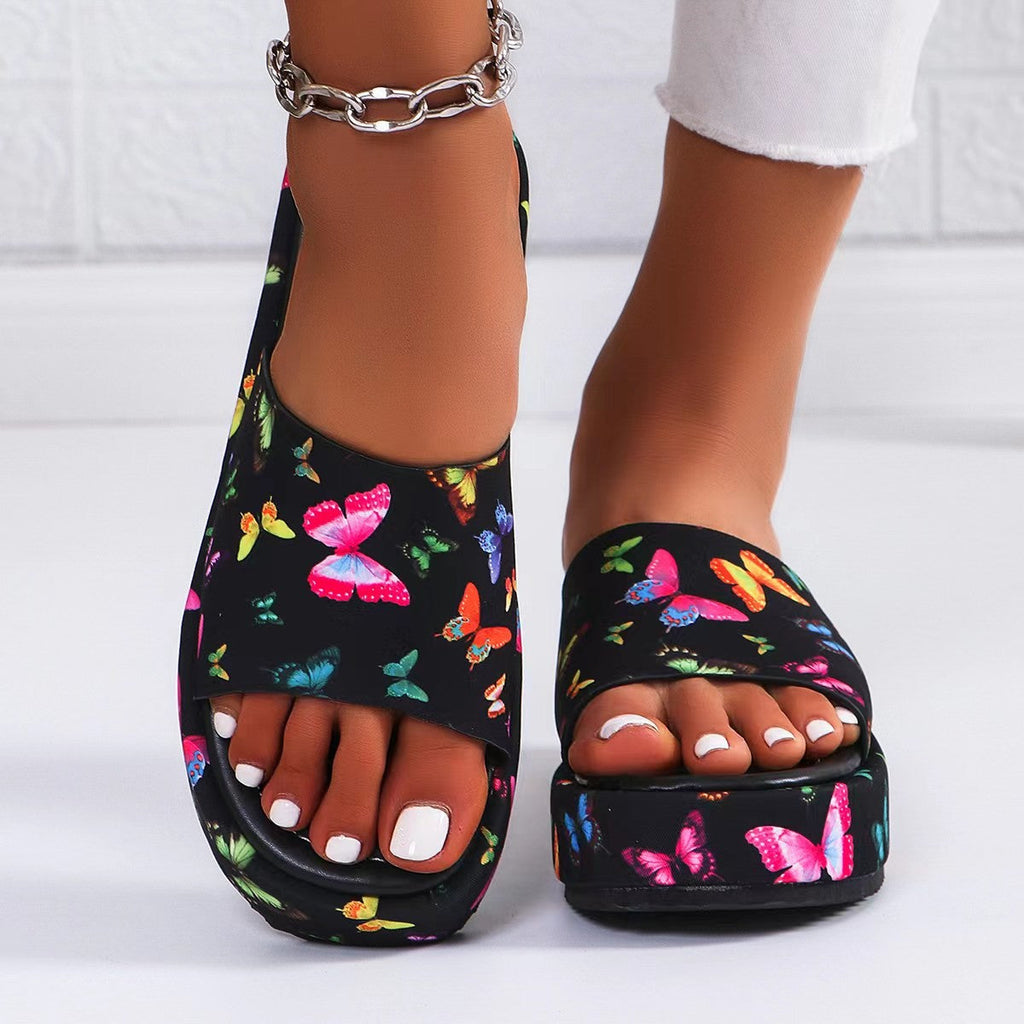 Damen Komfortable Zehentrenner-Sandalen mit modischem Schmetterlingsdesign