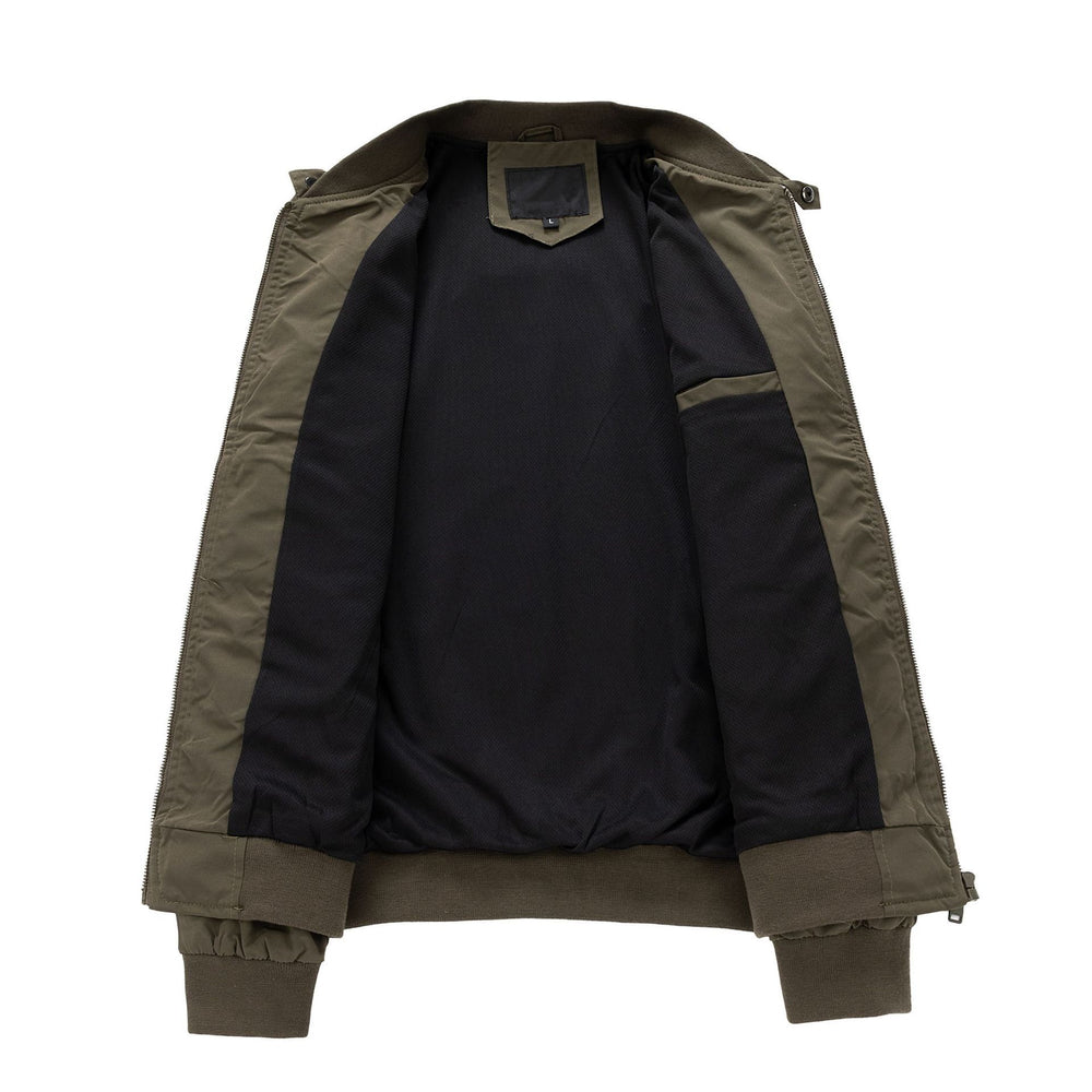 Herren Aviator-inspirierte Windbreaker-Bomberjacke mit Stehkragen und Mesh-Innenfutter Shop Nory