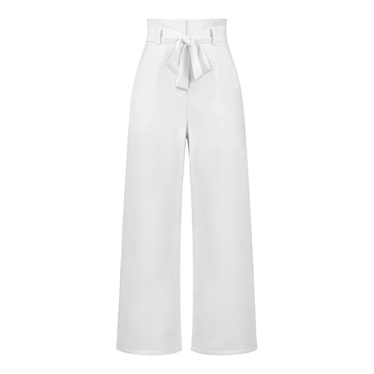 Damen hochtaillierte Paperbag-Hose mit weitem Bein und Taillengürtel Shop Nory