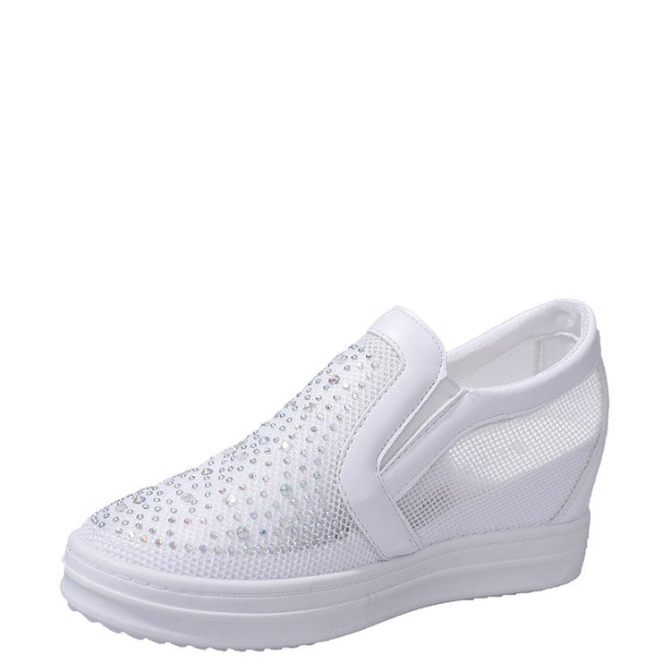 Damen Keil-Sneaker mit Glitzersteinen und atmungsaktivem Mesh Shop Nory