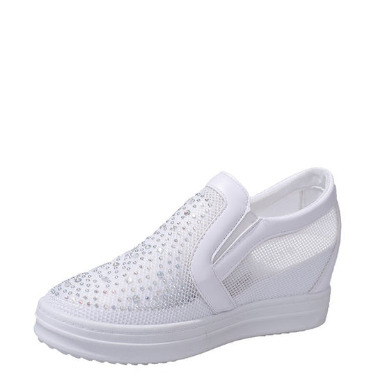 Damen Keil-Sneaker mit Glitzersteinen und atmungsaktivem Mesh Shop Nory