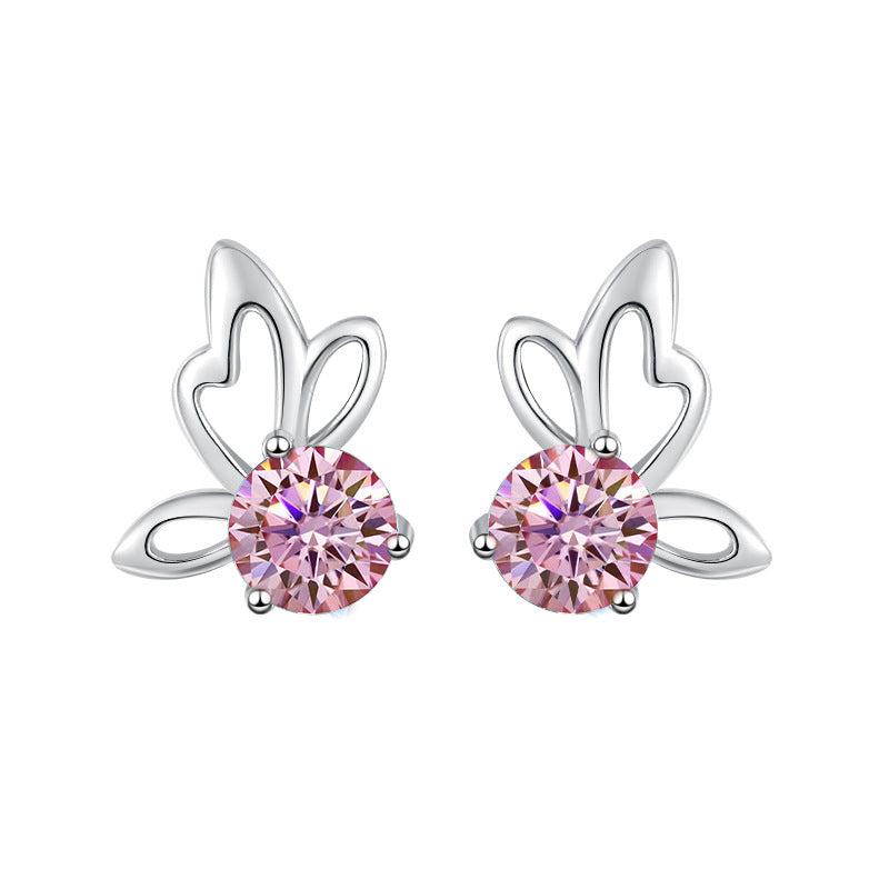 Damen Ohrstecker mit floralem Design und funkelndem Kristall Shop Nory