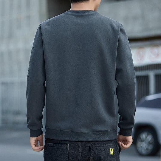 Herren Minimalistisches Sweatshirt mit Raglanärmeln und Reißverschluss-Ärmeltasche Shop Nory