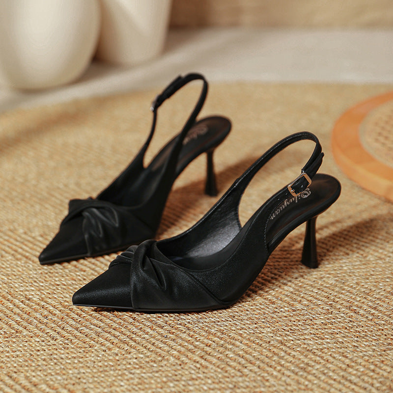 Damen Slingback-Pumps mit eleganter Drapierung Shopnory