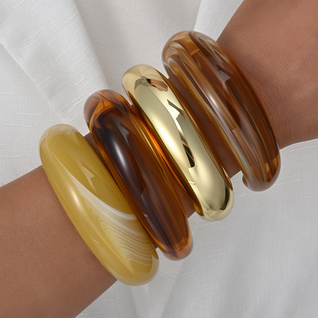 Damen Armband-Set mit eleganten Acryl- und Metallakzenten Shop Nory