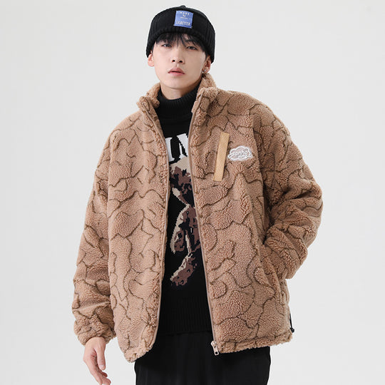 Damen kuschelige Teddy-Fleece Jacke mit Stehkragen und Kordelzug Shop Nory