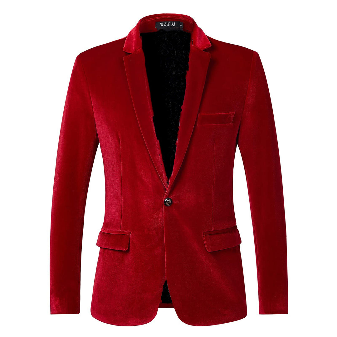 Herren maßgeschneidertes Samt-Sakko Slim Fit mit einreihiger Knopfleiste und Pattentaschen Shop Nory
