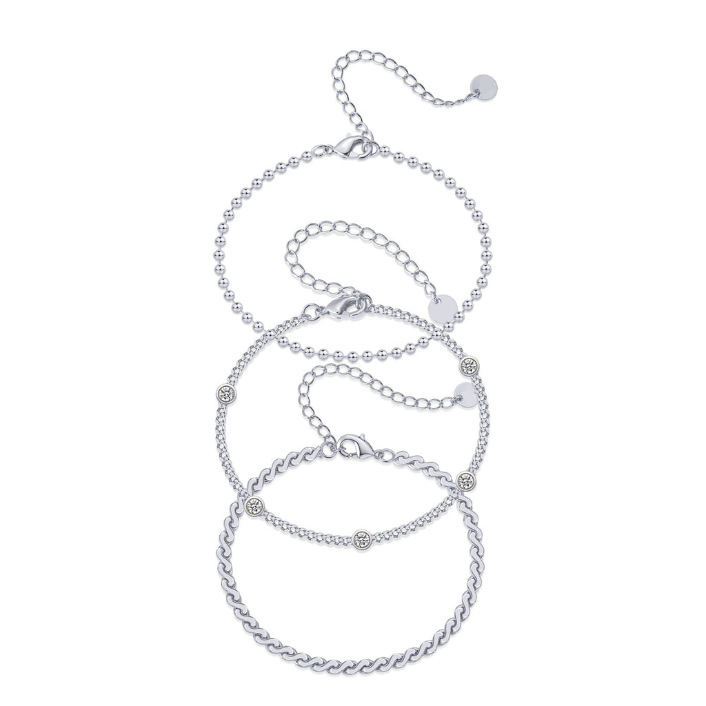 Damen Fußkettchen-Set mit eleganten Zirkonia-Akzenten Shop Nory