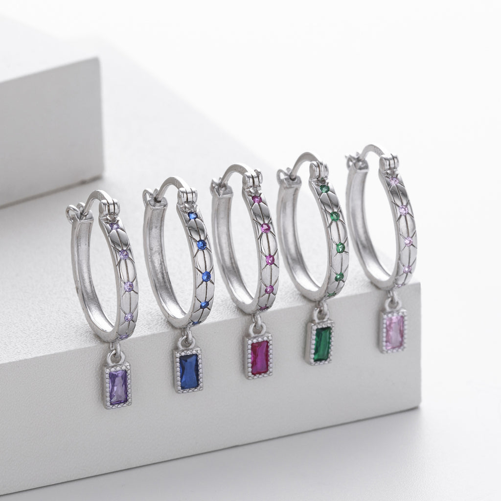 Damen Creolen mit funkelnden Zirkonsteinen und luxuriösem Design Shop Nory