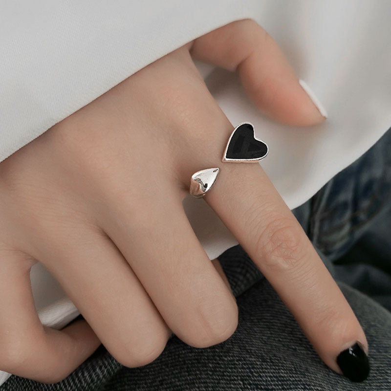 Damen Offener Ring mit Herzdesign und funkelndem Zirkonia Shop Nory