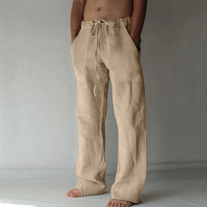 Herren nan lockere Leinenhose mit weitem Bein und Kordelzugbund Shop Nory
