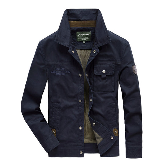 Herren Urbaner Canvas-Utility-Blouson mit Stehkragen, Mesh‑Fütterung und Brustpattentasche Shop Nory