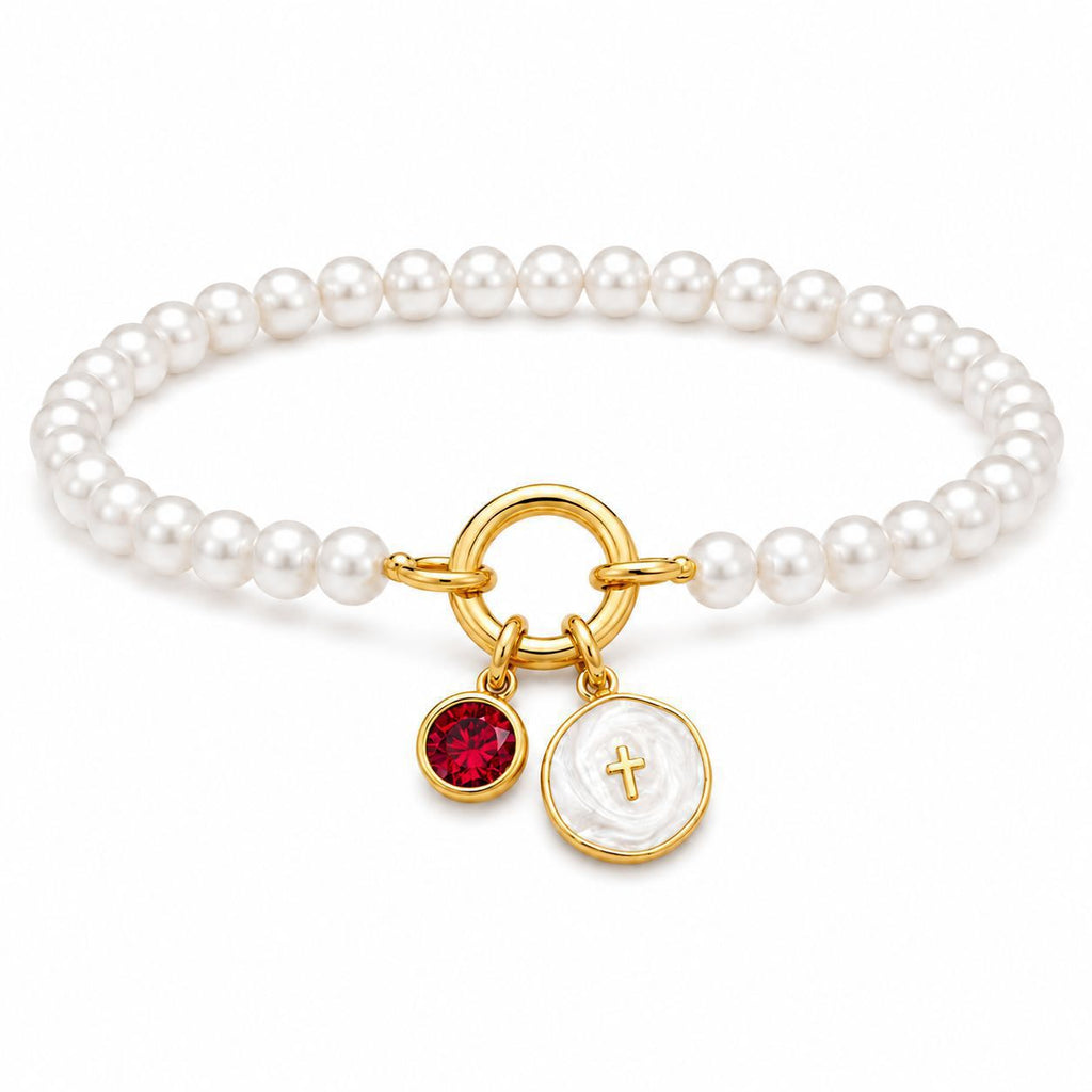 Damen Armband mit Perlen und charmanten Anhängern Shop Nory