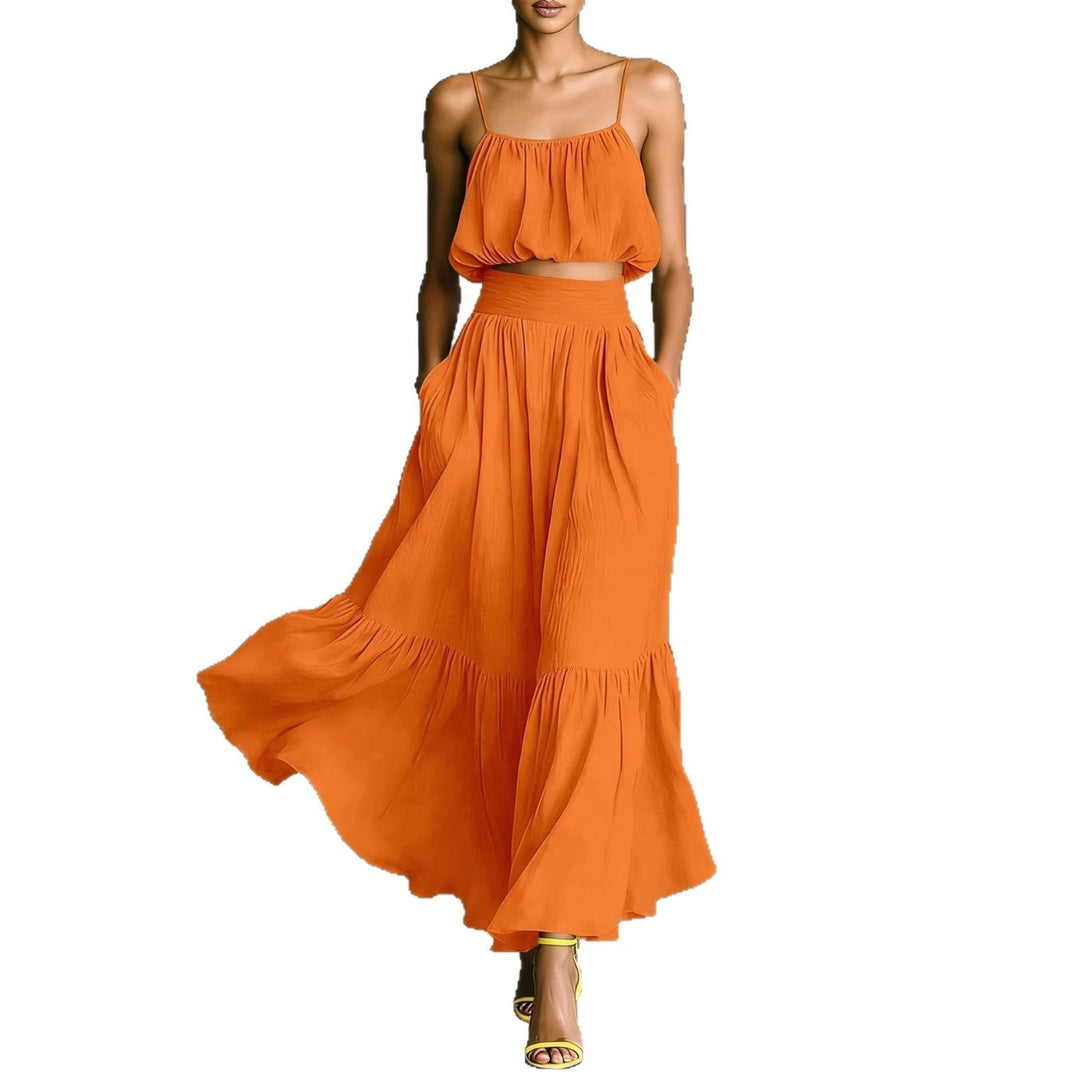 Damen Sommerliches Zweiteiler-Kleid mit fließendem Schnitt und praktischen Taschen