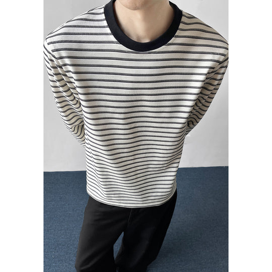 Herren Sportliches Langarm-Shirt mit Streifenmuster Shop Nory