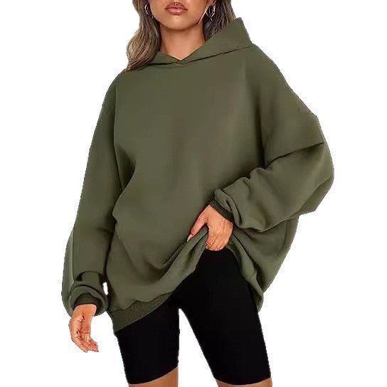 Damen nan Oversize-Kapuzenpullover im Longline-Schnitt mit Raglanärmeln und weichem Innenfutter Shop Nory