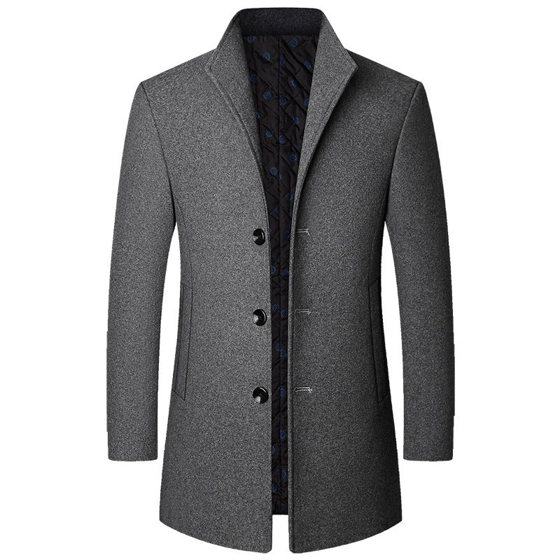 Herren Eleganter Kurzmantel aus Wollmischung mit gesteppter Innenlage und schlankem Stehkragen Shop Nory