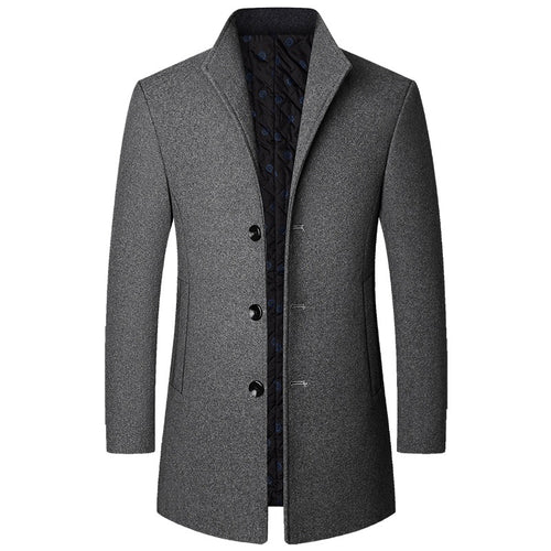 Herren Eleganter Kurzmantel aus Wollmischung mit gesteppter Innenlage und schlankem Stehkragen Shop Nory