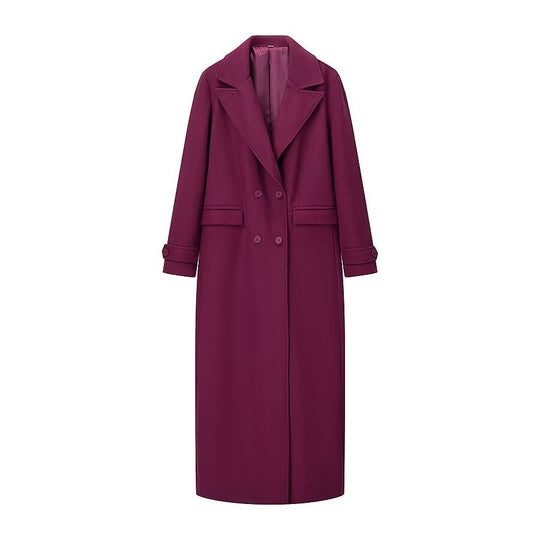 Damen Maxilanger zweireihiger Mantel mit Oversize-Revers und Ärmelriegeln Shop Nory
