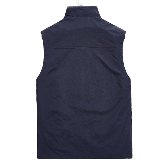 Herren Leichte atmungsaktive Outdoor-Utility-Weste mit Stehkragen, Reißverschlusstaschen und Mesh-Innenfutter Shop Nory