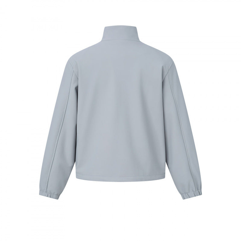 Unisex Leichte technische Kurzblousonjacke mit Stehkragen, verdecktem Reißverschluss und elastischen Bündchen Shop Nory