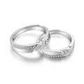 Damen Trauring-Set mit funkelnden Zirkonia und romantischer Gravur Shop Nory